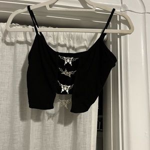 butterfly chain crop top